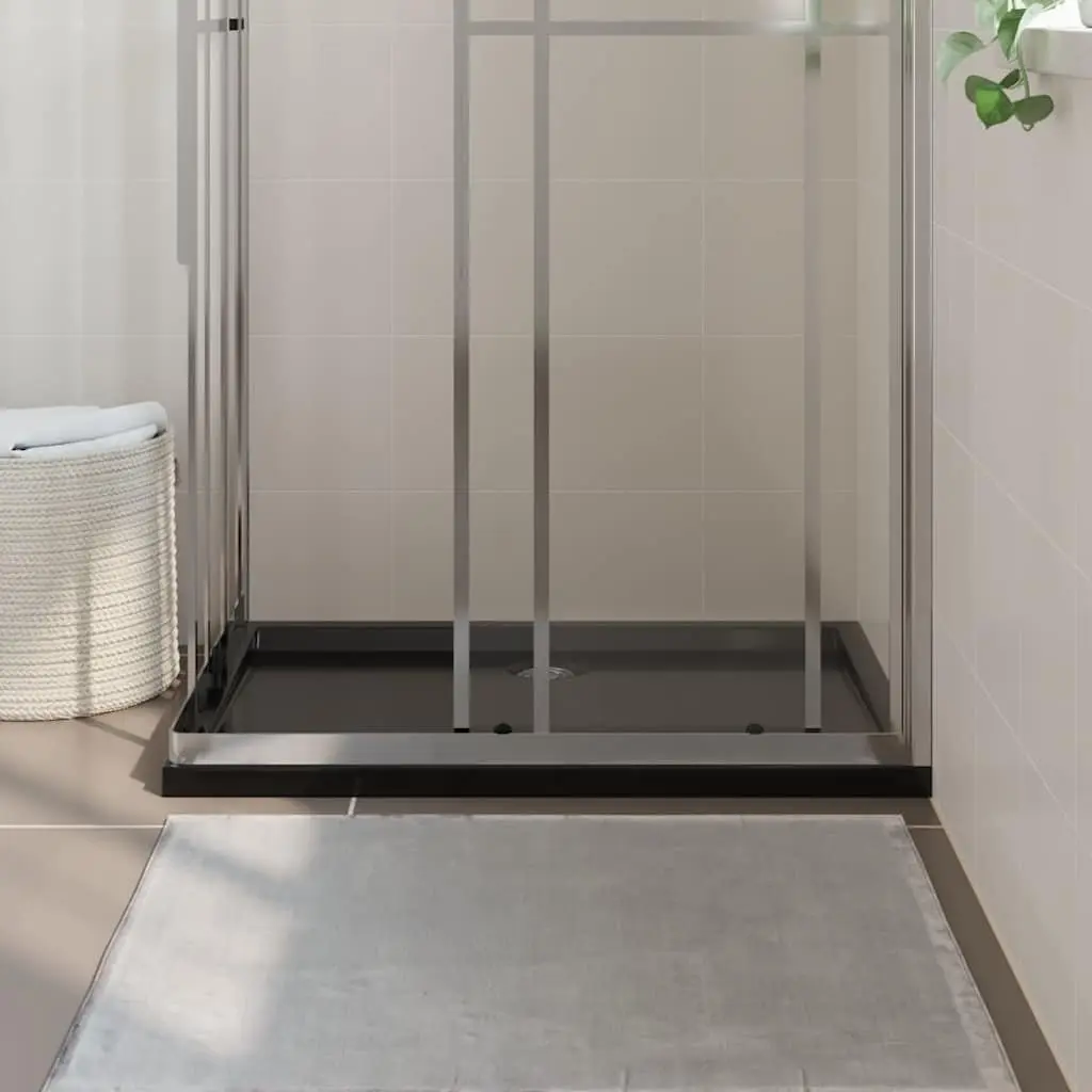 Shower Base Tray ABS Fibreglass Reinforced 70x100 cm Black Low Threshold Modern