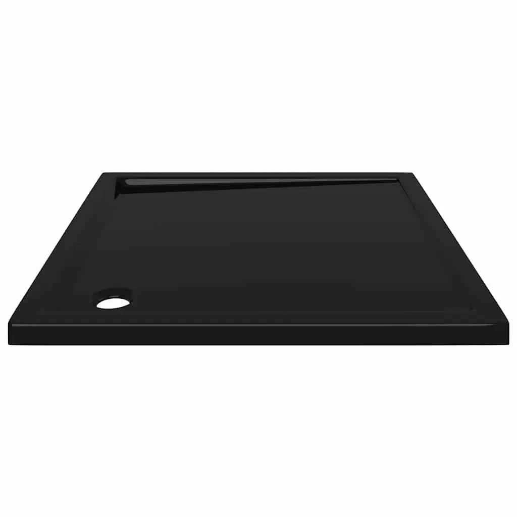 Square Shower Base Tray Fibreglass Reinforced 80x80 cm Black Low Threshold Modern Bathroom Floor Pan