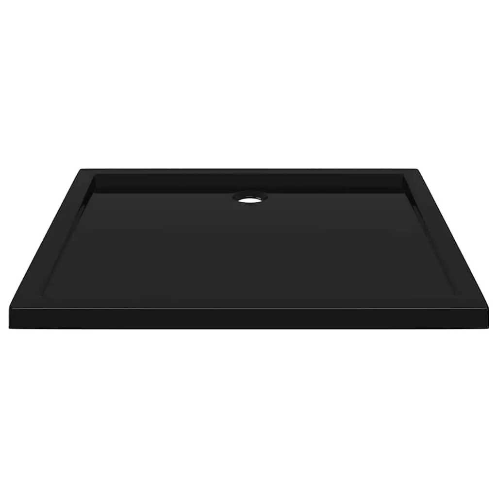Shower Base Tray Fibreglass Reinforced 80x90 cm Black Low Threshold Modern