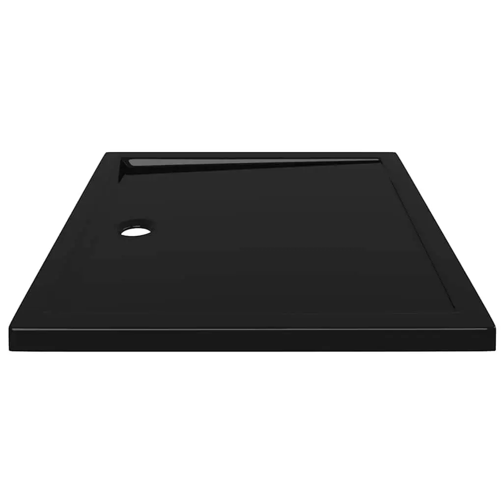 Shower Base Tray Fibreglass Reinforced 80x90 cm Black Low Threshold Modern