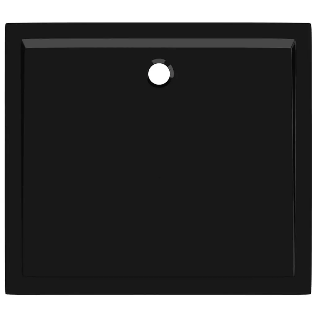 Shower Base Tray Fibreglass Reinforced 80x90 cm Black Low Threshold Modern