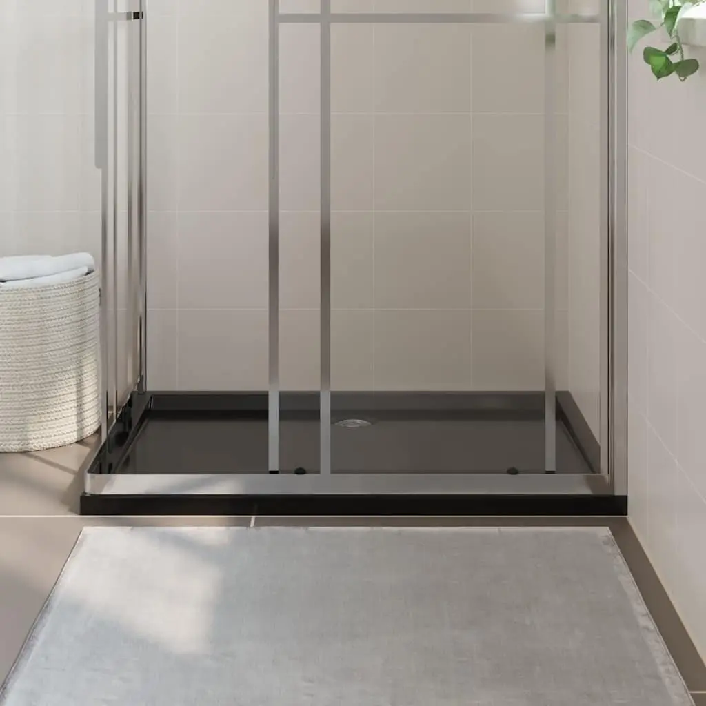 Shower Base Tray ABS Fibreglass Reinforced 80x110 cm Black Low Threshold Modern Bathroom