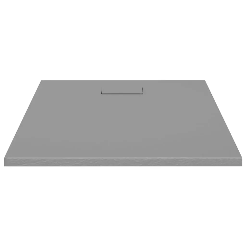 Shower Base Tray Grey 100x80 cm Low Profile Bathroom Skid Resistant Slate Stone