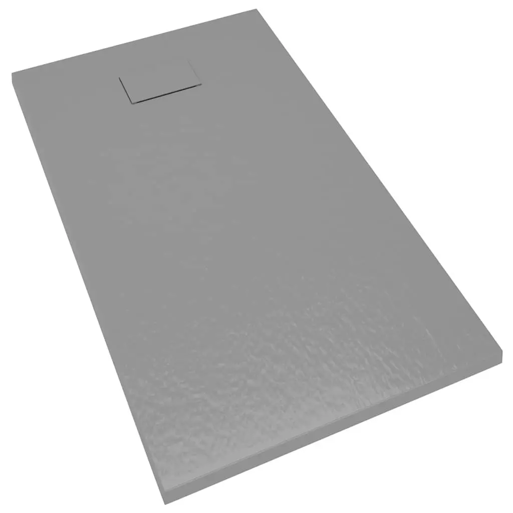 Shower Base Tray Grey 120x70 cm Low Profile Bathroom Fixture Skid Resistant