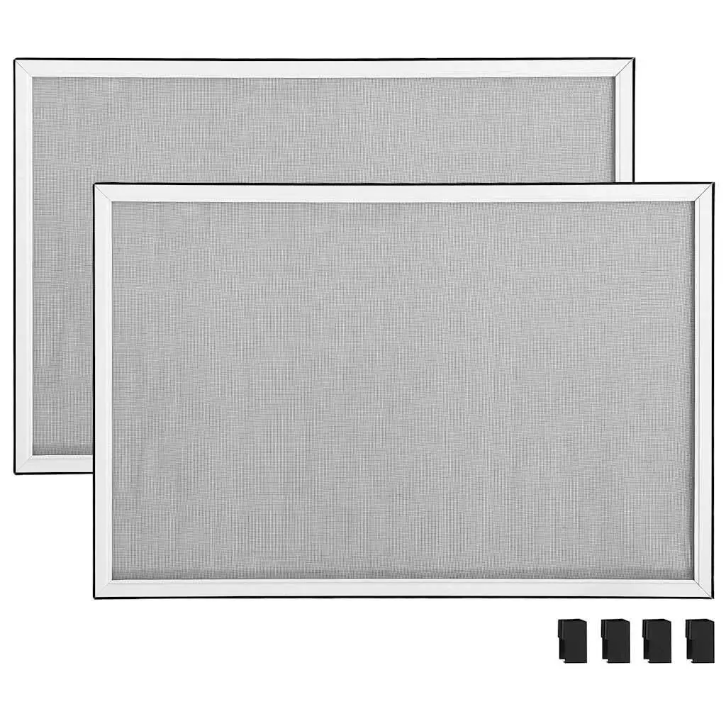 Window Insect Screen Aluminium Adjustable 75-143cm White Fibreglass Mesh