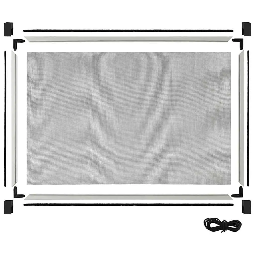 Window Insect Screen Aluminium Adjustable 75-143cm White Fibreglass Mesh