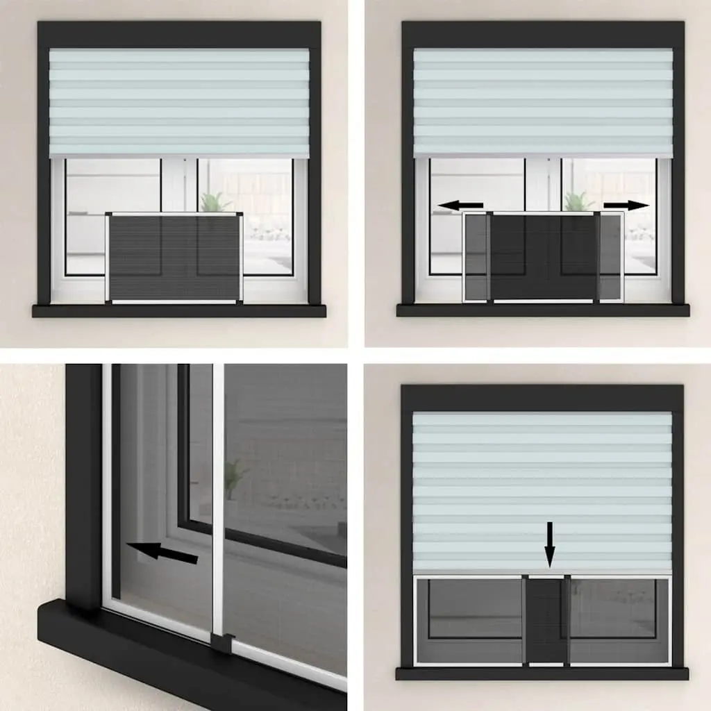 Window Insect Screen Aluminium Adjustable 75-143cm White Fibreglass Mesh