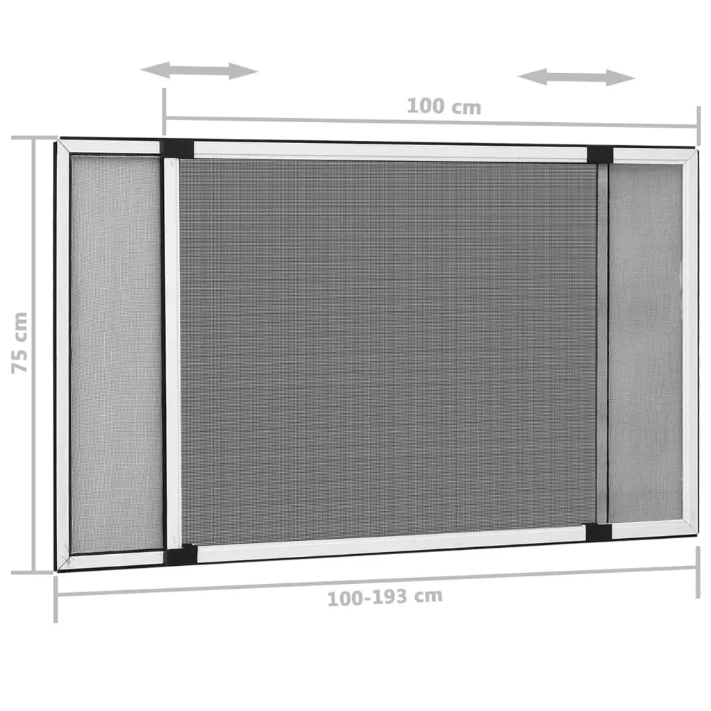 Insect Screen Aluminium Extendable White 100-193cm