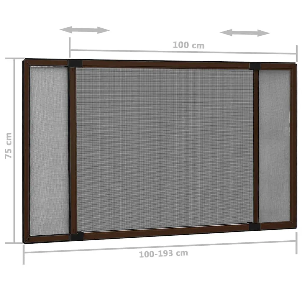 Extendable Window Insect Screen Aluminium Brown Adjustable Fibreglass Mesh