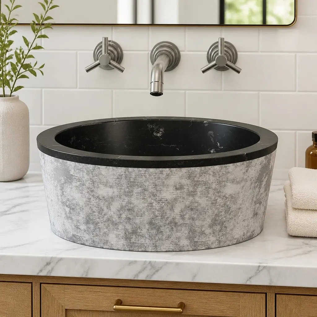 Black Marble Bathroom Basin Sink