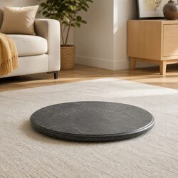 Versatile Black Marble Round Table Top Ø60cm for Home Use