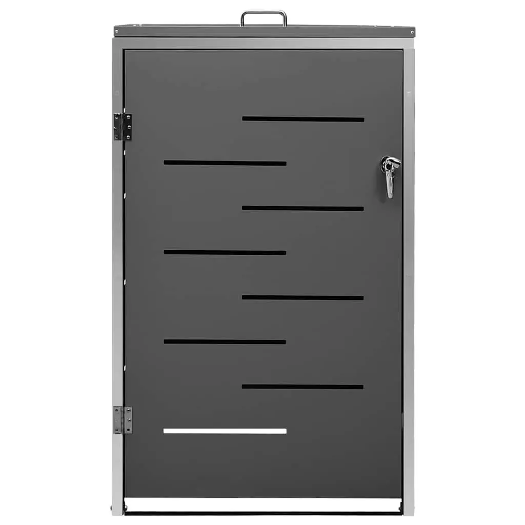 Wheelie Bin Shed Galvanised Steel Panel Stainless Steel Frame 69 x 77.5 x 115 cm Lockable Garden Waste Container Enclosure