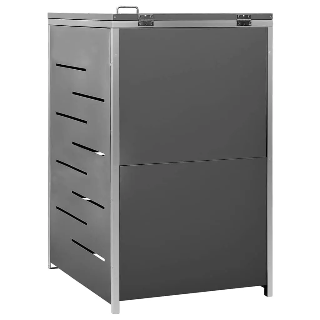Wheelie Bin Shed Galvanised Steel Panel Stainless Steel Frame 69 x 77.5 x 115 cm Lockable Garden Waste Container Enclosure