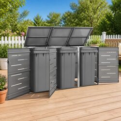 Wheelie Bin Shed 207x77.5x115cm Garden Waste Container Enclosure Storage