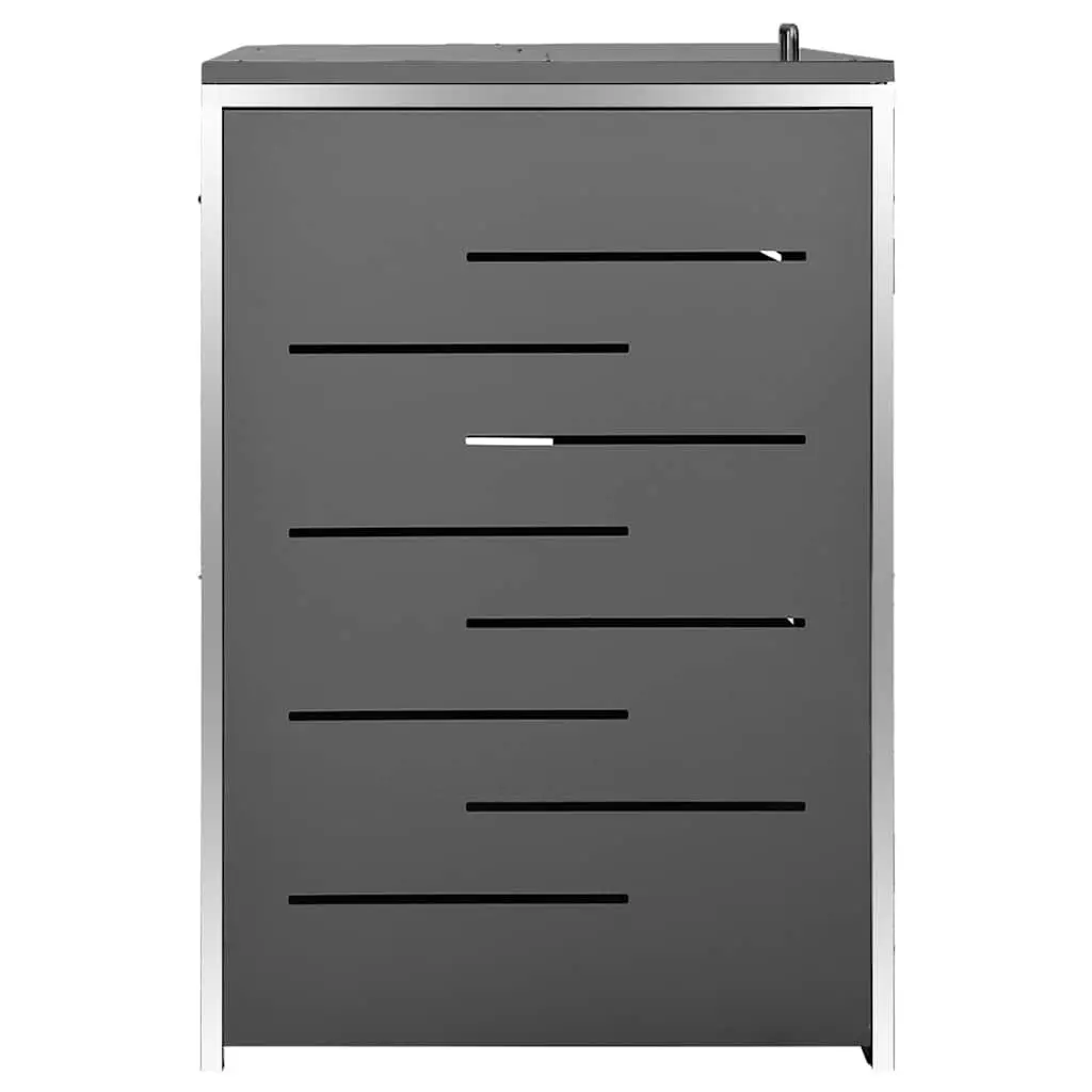 Quadruple Wheelie Bin Shed Galvanised Steel Anthracite 2765 x 775 x 115 cm