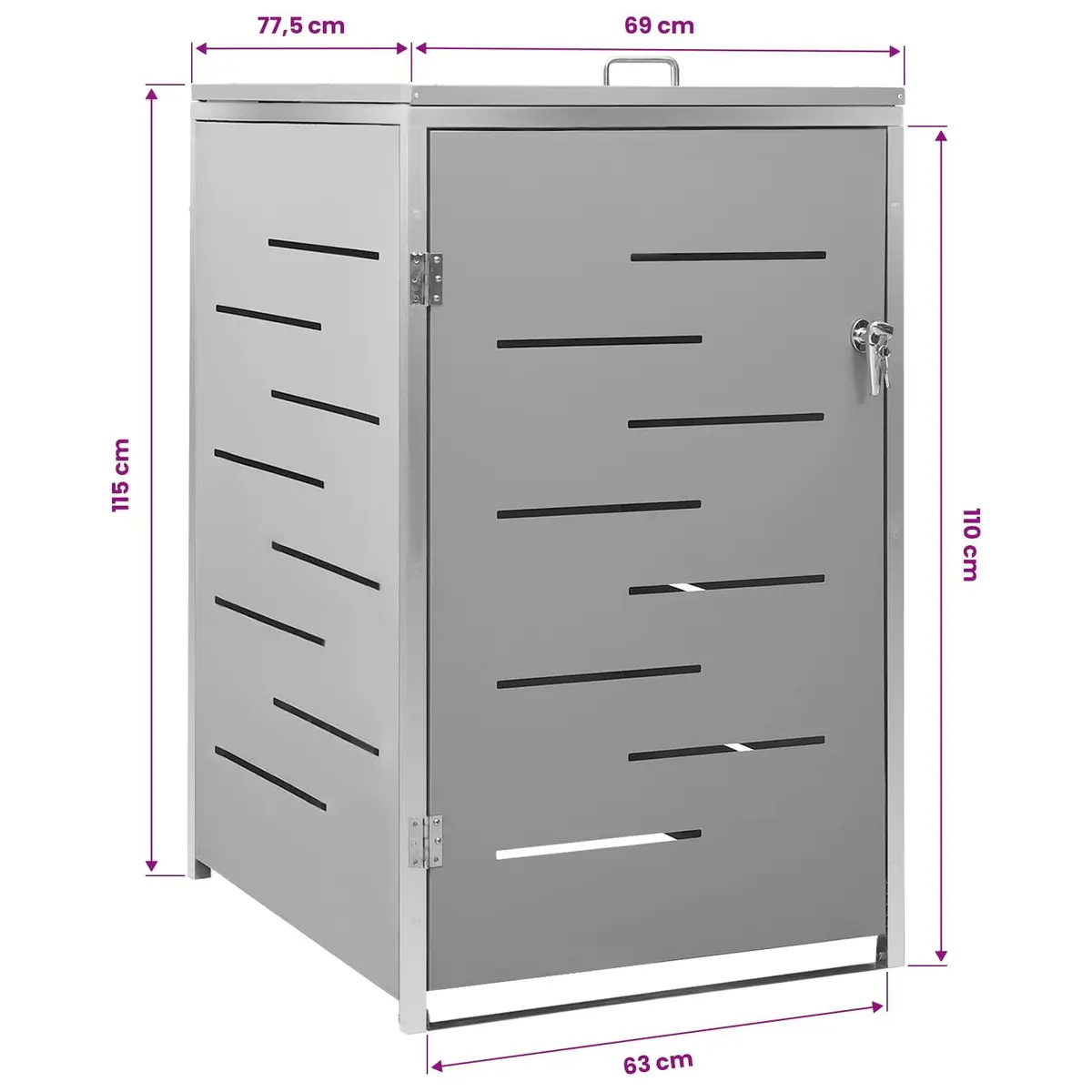 Single Wheelie Bin Shed 69x77.5x115cm Garden Waste Container Storage Enclosure