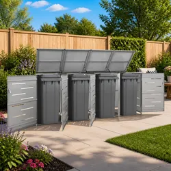 Practical Wheelie Bin Shed for Organized Gardens 276.5x77.5x115cm