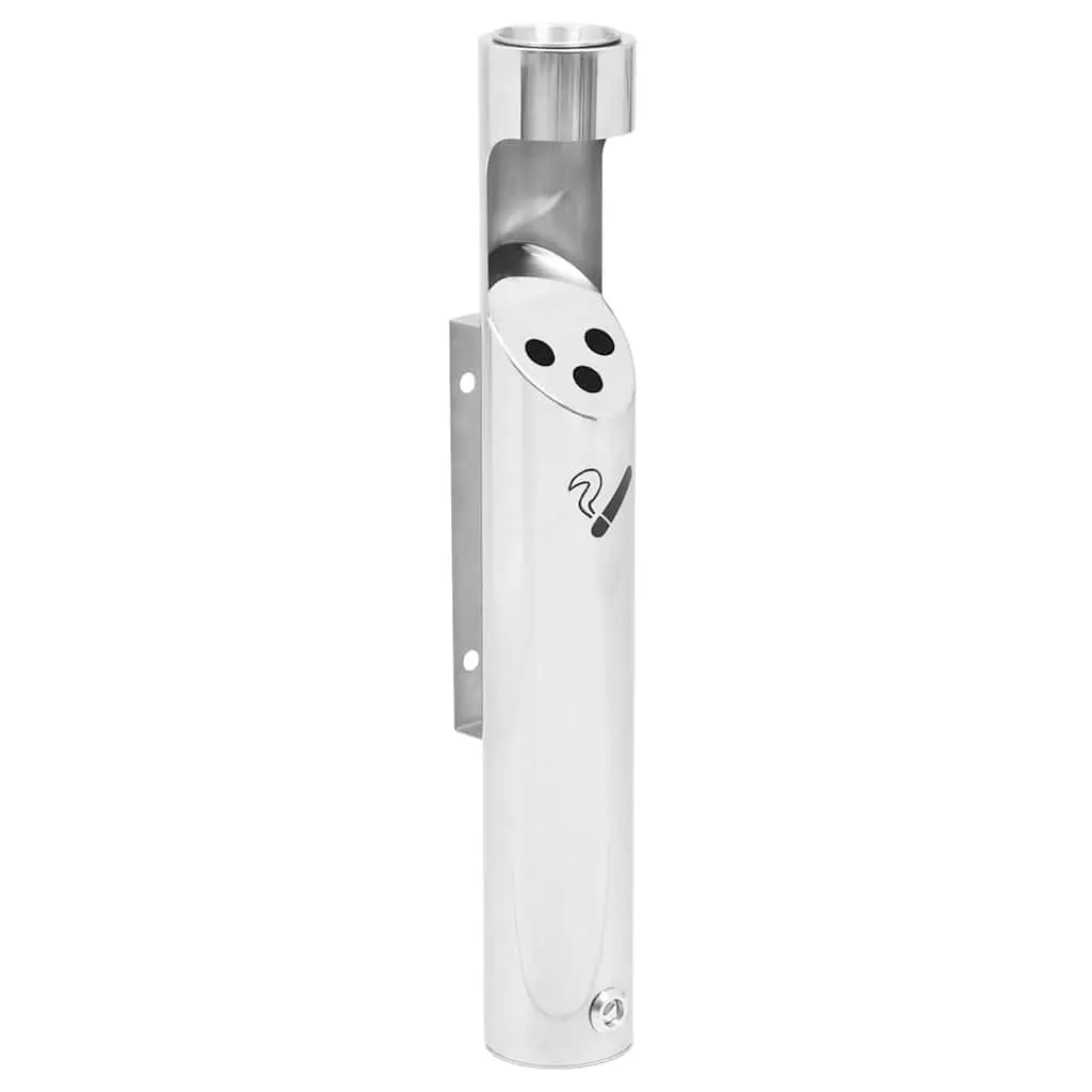 Wall Mounted Ashtray Stainless Steel Cigarette Butt Disposal Hinged Bottom