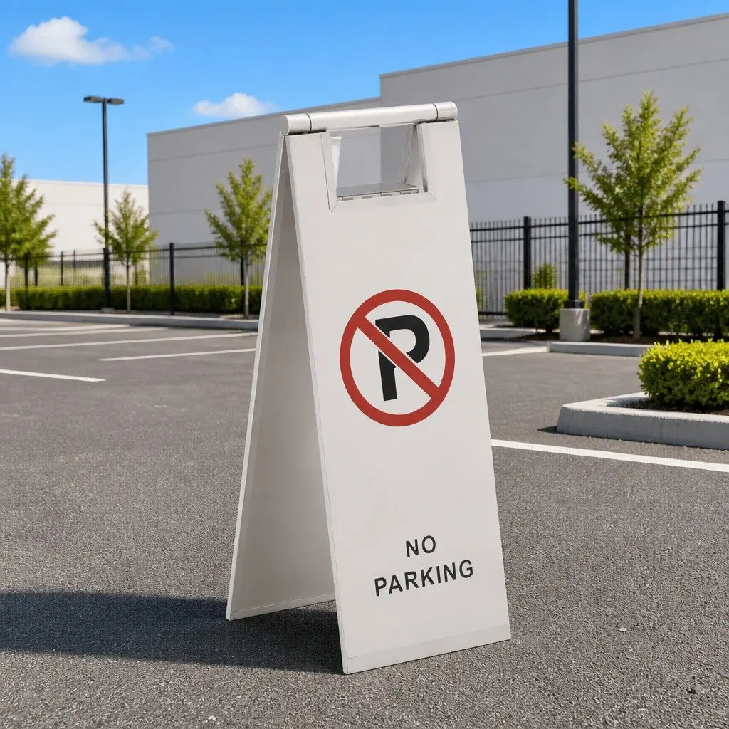 Folding Parking Sign Stainless Steel Double-Sided Portable Size