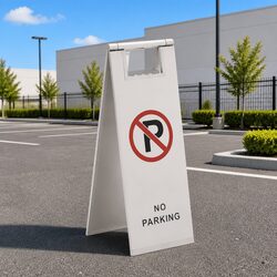 Folding Parking Sign Double-Sided No Parking Stainless Steel Portable Storage