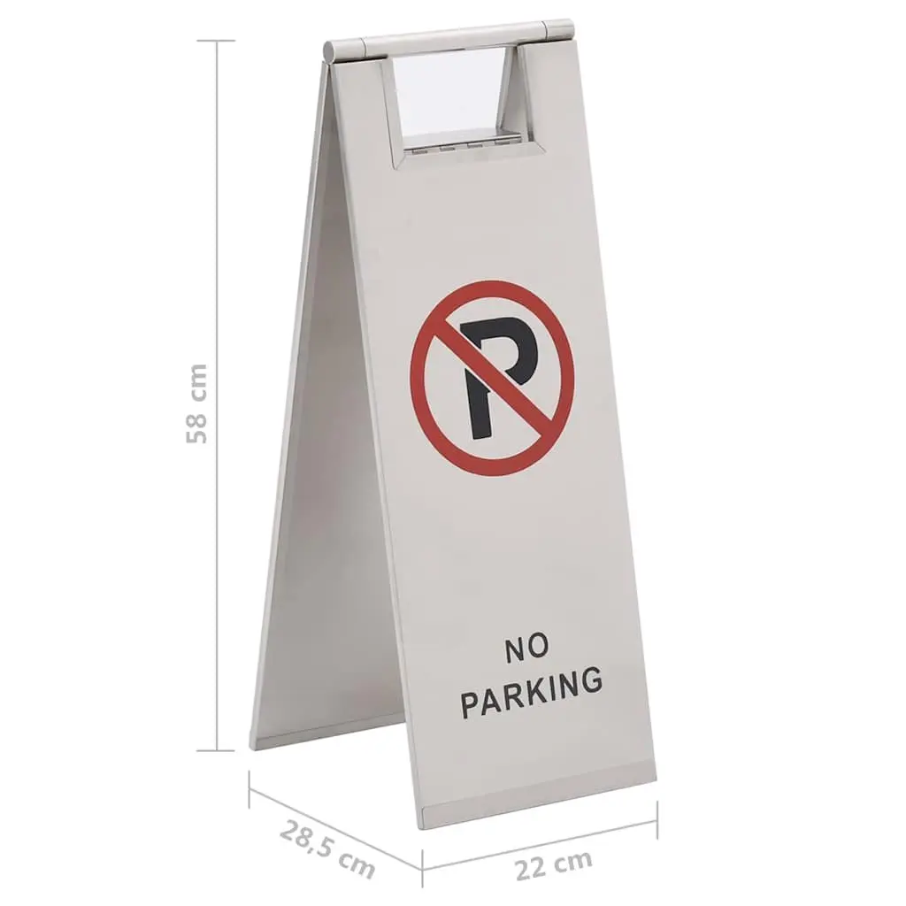 Folding Parking Sign Stainless Steel Double-Sided Portable Size
