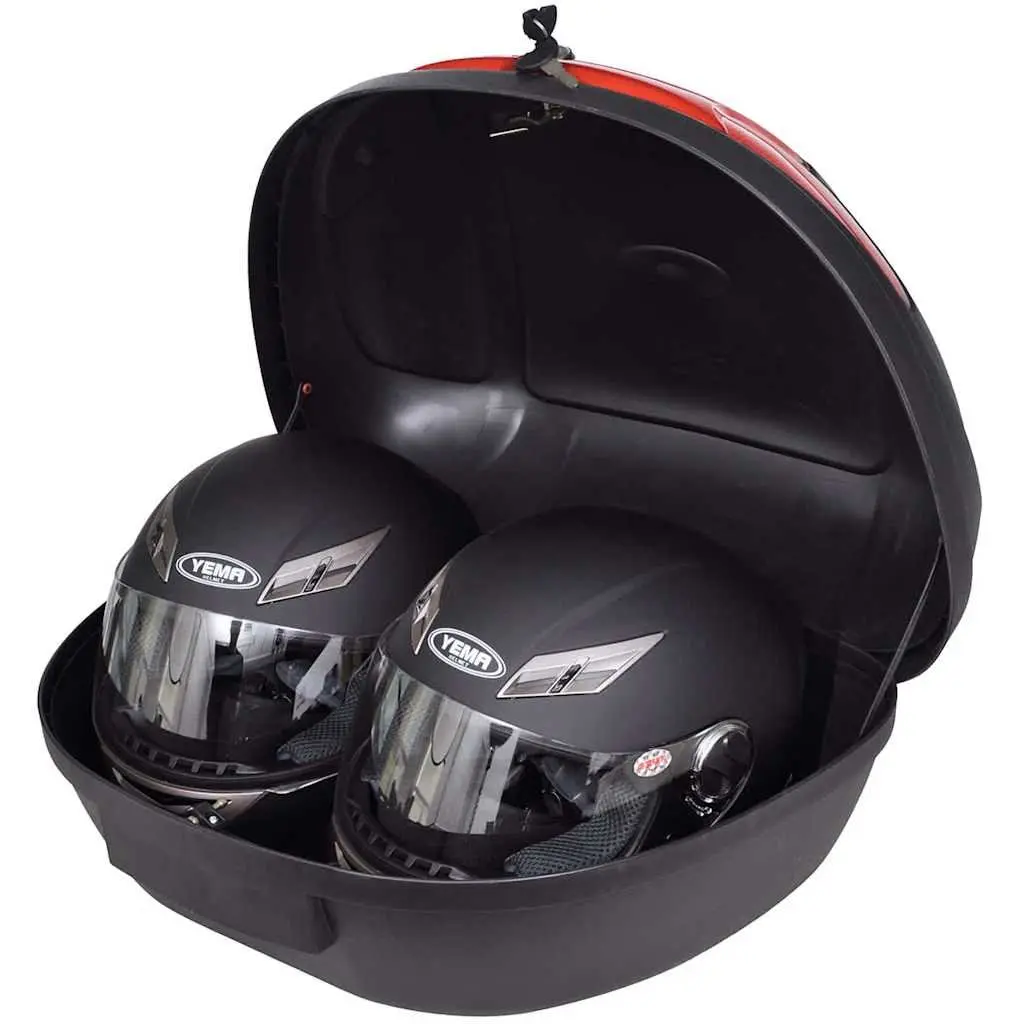 Motorcycle Top Case Waterproof 72L Black Storage Box Quick Release System