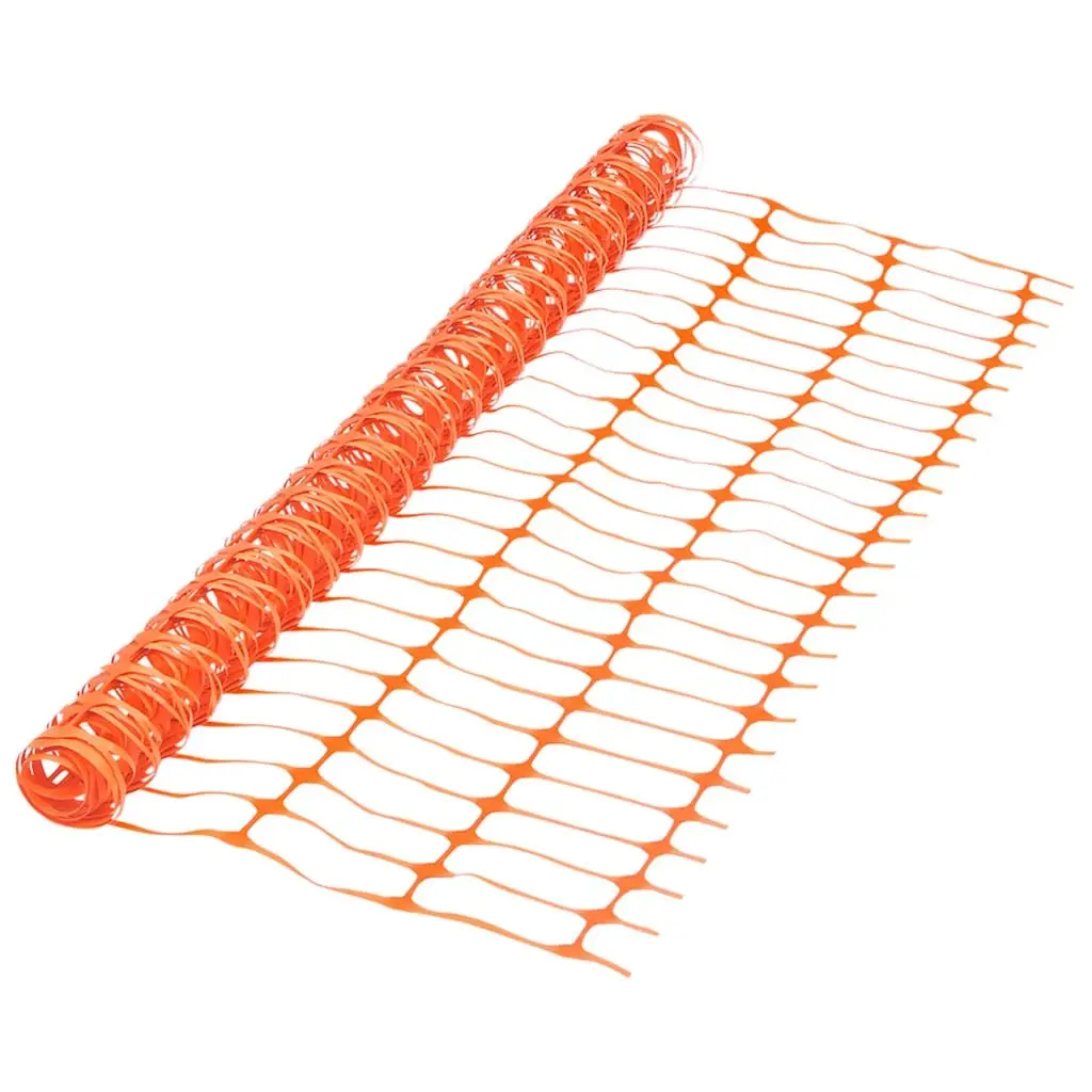 Temporary Barrier Fence Orange HDPE 50m Lightweight Flexible Construction Site Fencing