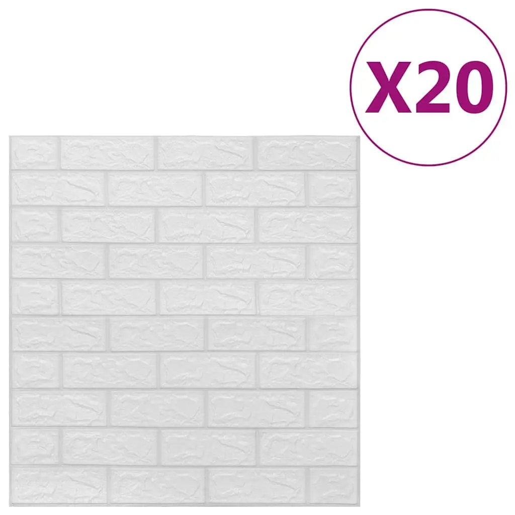 3D Brick Wallpaper Self-Adhesive Wall Stickers Home Decor Interior Design White