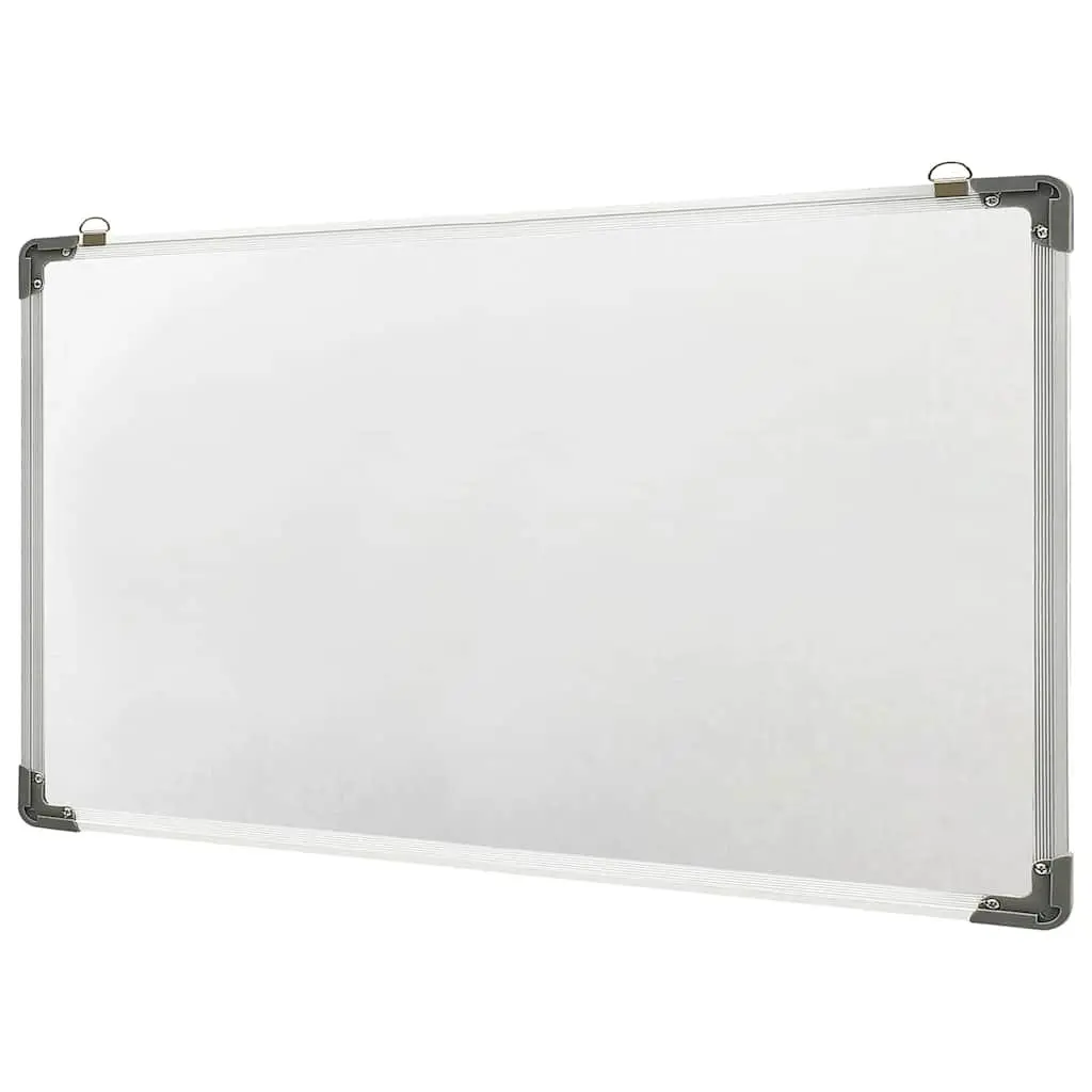 Wall-Mounted Magnetic Whiteboard Steel Writing Surface 110x60cm White for Office Home