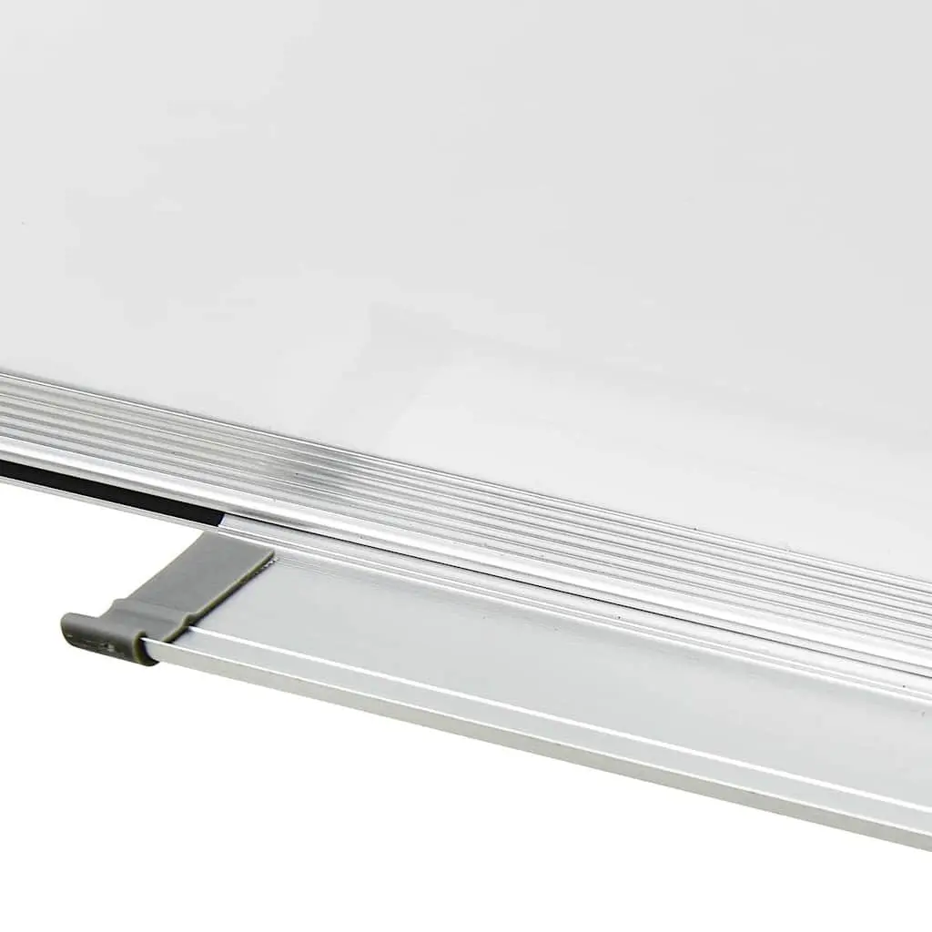 Wall-Mounted Magnetic Whiteboard Steel Writing Surface 110x60cm White for Office Home