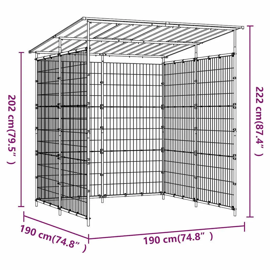 Bicycle Shed Powder-coated Steel 190x190x222cm Black Outdoor Bike Shelter Motorcycle Scooter Cover