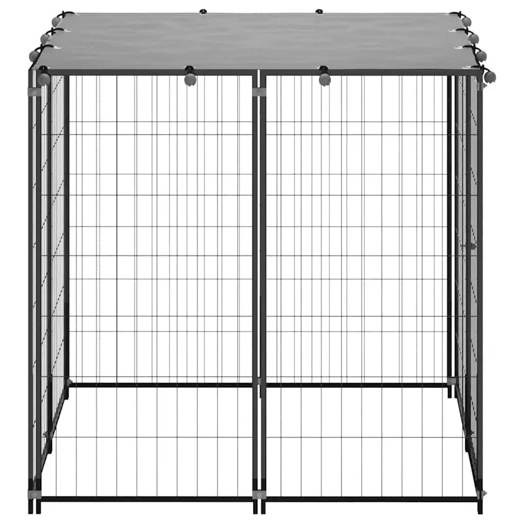 Dog Kennel Outdoor Enclosure 110x110x110cm Large Pet Cage Run Steel Mesh