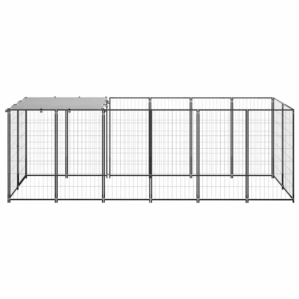 Dog Kennel Steel Wire Mesh Outdoor Enclosure 330x110x110cm Black