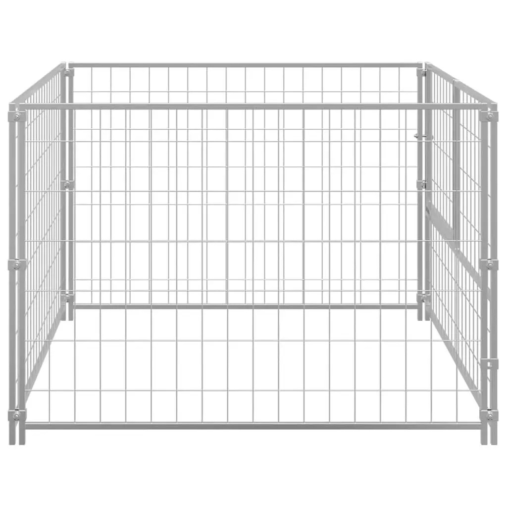 Dog Kennel Silver Outdoor Pet Enclosure Steel Wire Mesh Exercise Pen Cage Run