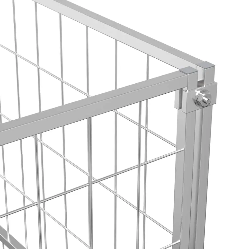 Dog Kennel Silver Outdoor Pet Enclosure Steel Wire Mesh Exercise Pen Cage Run