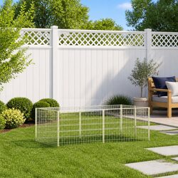 Dog Kennel Outdoor Play Enclosure Steel Wire Mesh Ventilation Lockable Door