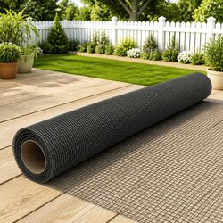 Practical Black Fiberglass Mesh Screen 112x500 cm for Home Use