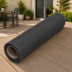 Practical Black Fiberglass Mesh Screen 112x1000 cm for Home Use