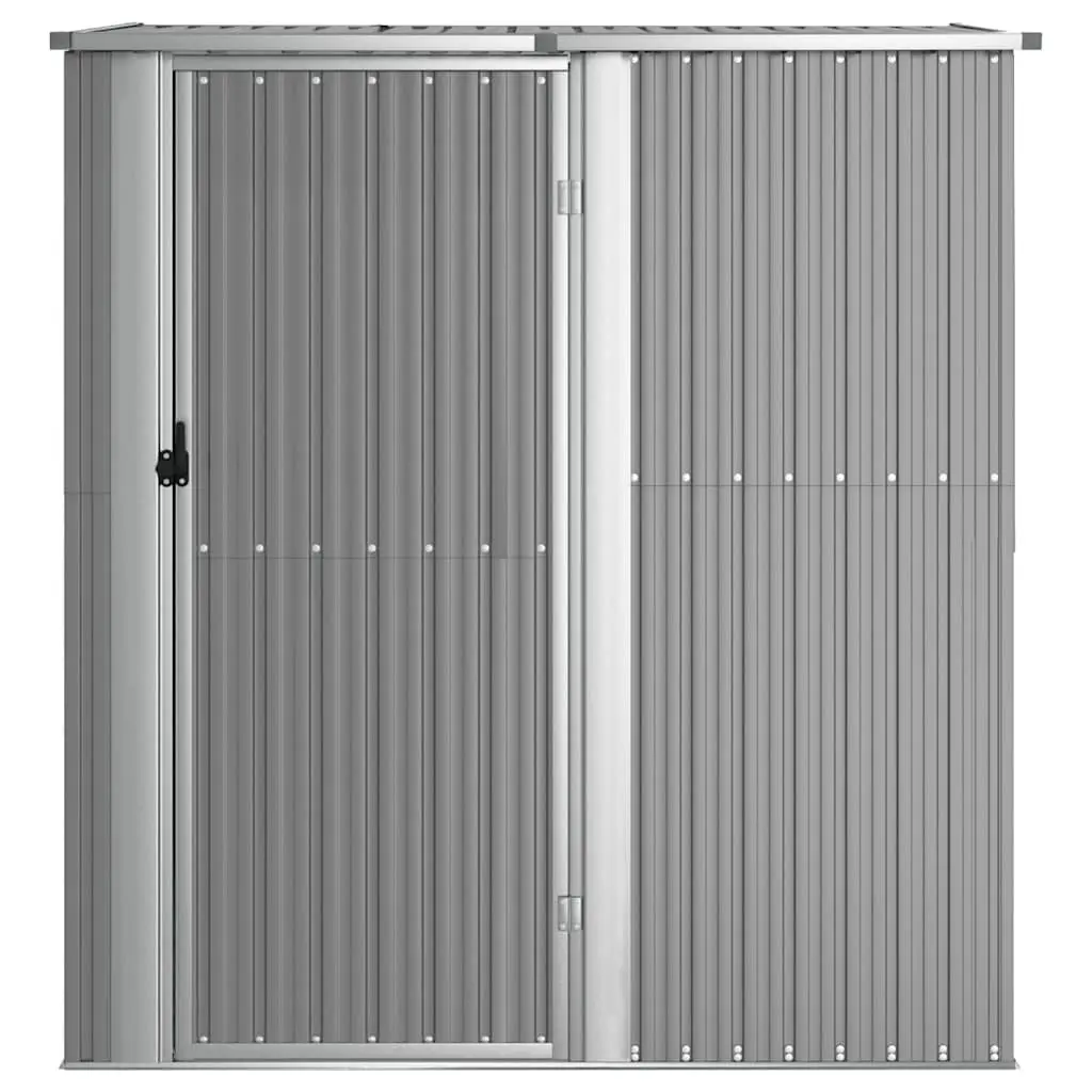 Garden Shed Grey Outdoor Storage Tools Galvanised Steel Lockable Door Sloping