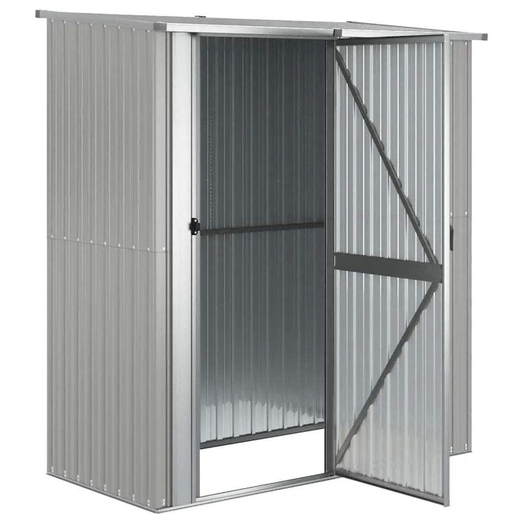 Garden Shed Grey Outdoor Storage Tools Galvanised Steel Lockable Door Sloping