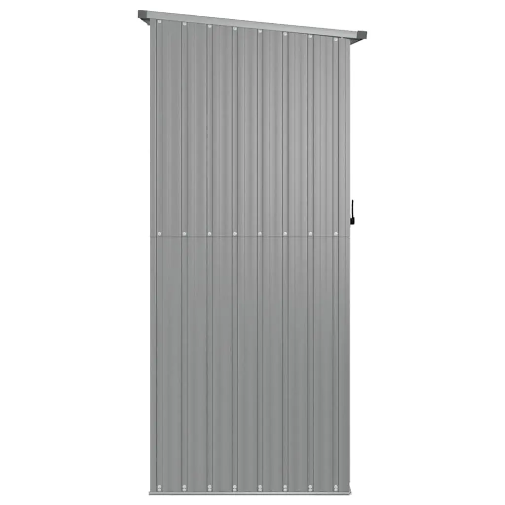 Garden Shed Grey Outdoor Storage Tools Galvanised Steel Lockable Door Sloping
