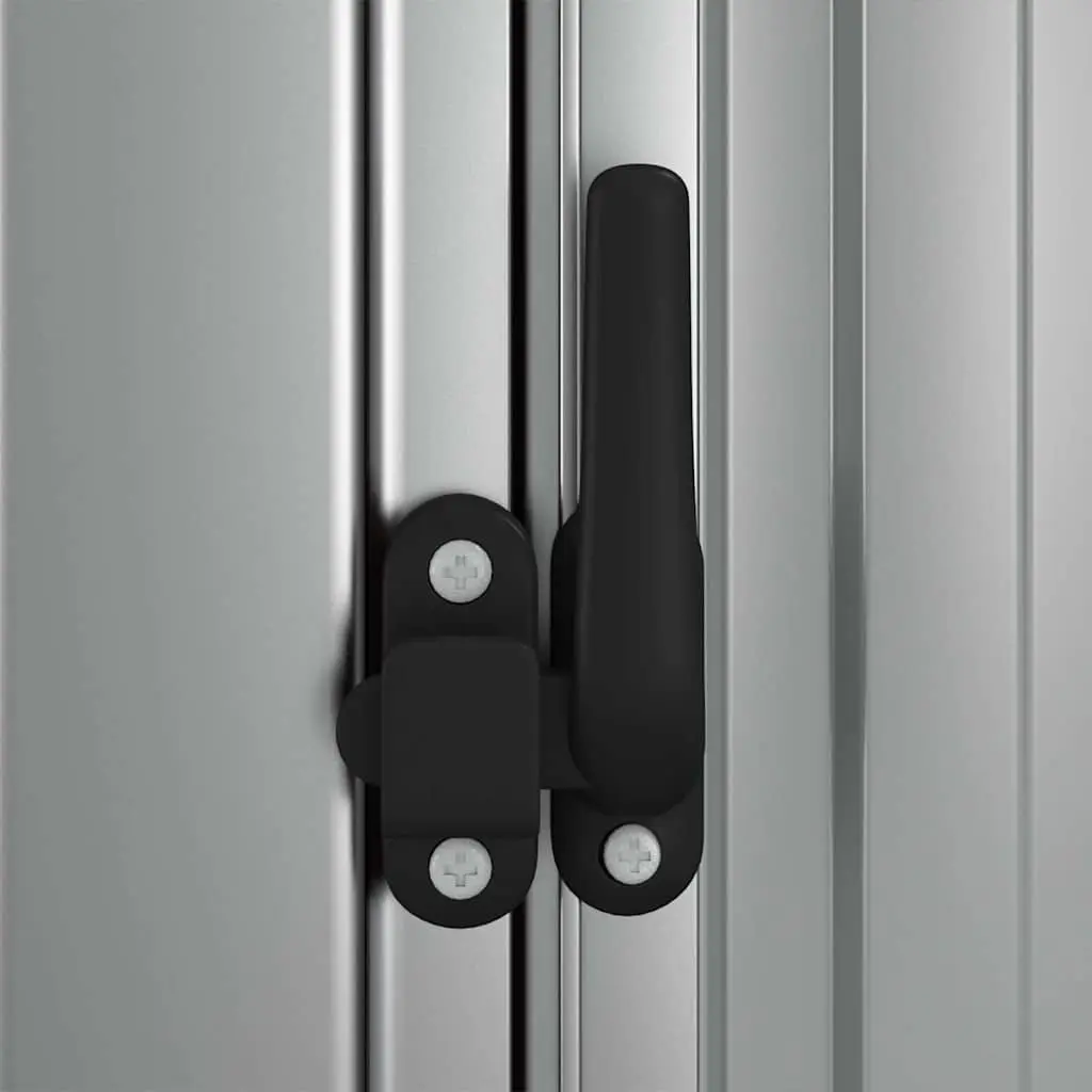 Garden Shed Grey Outdoor Storage Tools Galvanised Steel Lockable Door Sloping