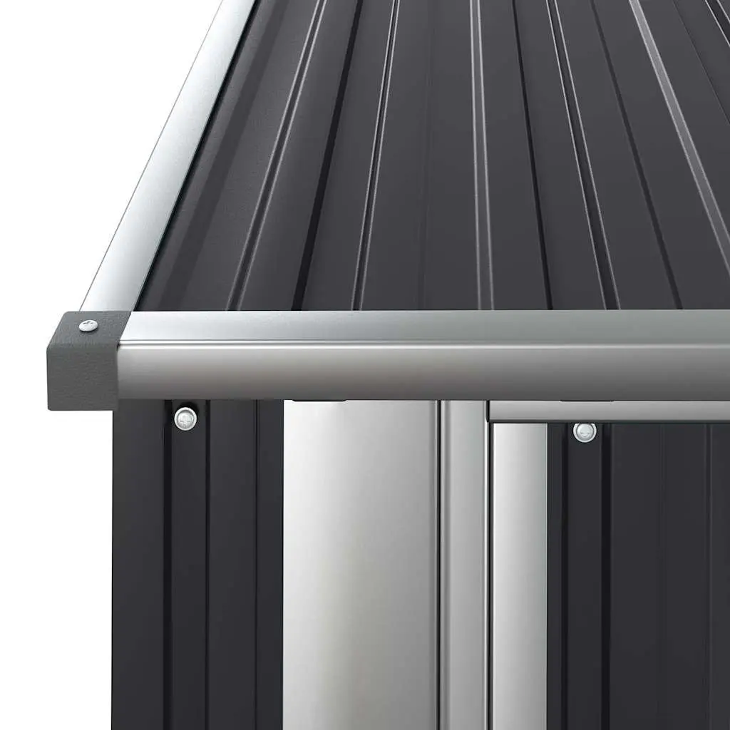 Garden Shed Outdoor Storage Galvanised Steel Lockable Door Anthracite 180.5 x 97 x 209.5 cm