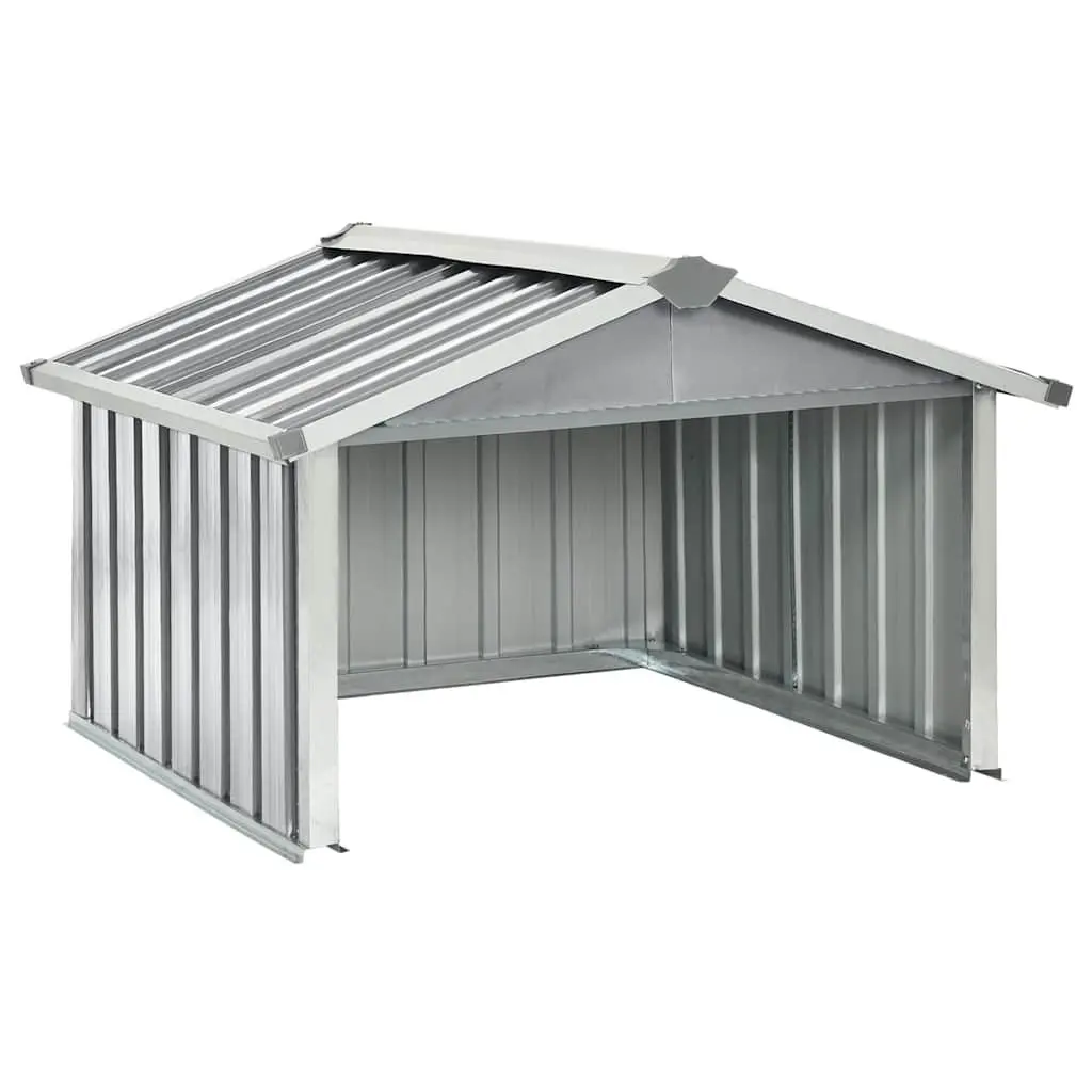 Robot Mower Shed Grey Galvanised Steel 92x97x63cm Weather Resistant Storage Enclosure