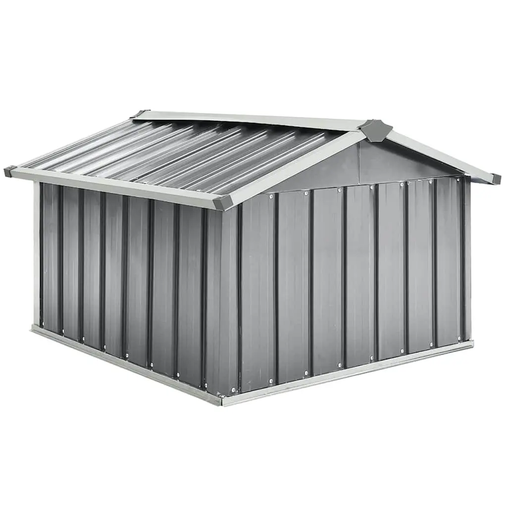 Robot Mower Shed Grey Galvanised Steel 92x97x63cm Weather Resistant Storage Enclosure