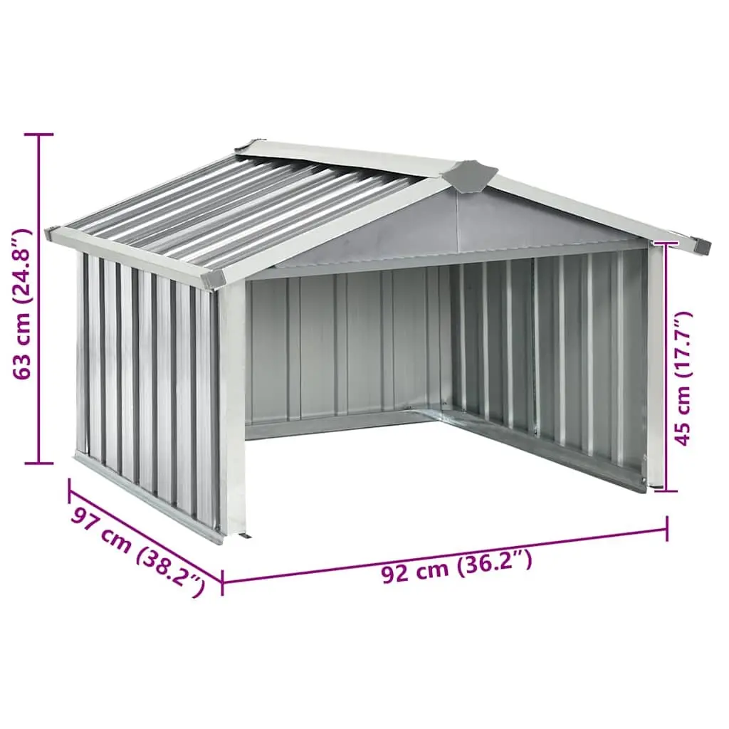 Robot Mower Shed Grey Galvanised Steel 92x97x63cm Weather Resistant Storage Enclosure