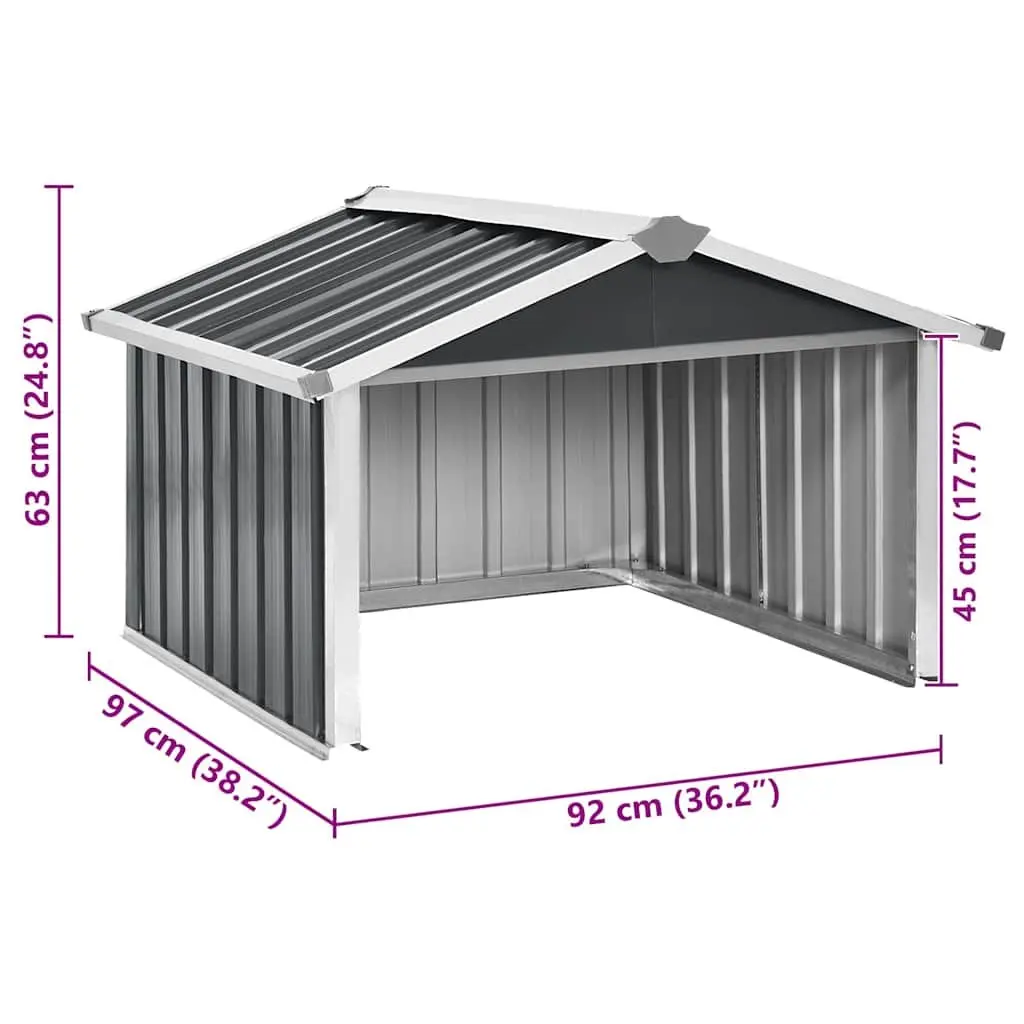 Robot Lawnmower Shed Galvanised Steel 92x97x63cm Anthracite Outdoor Storage Shelter Garden Equipment Box