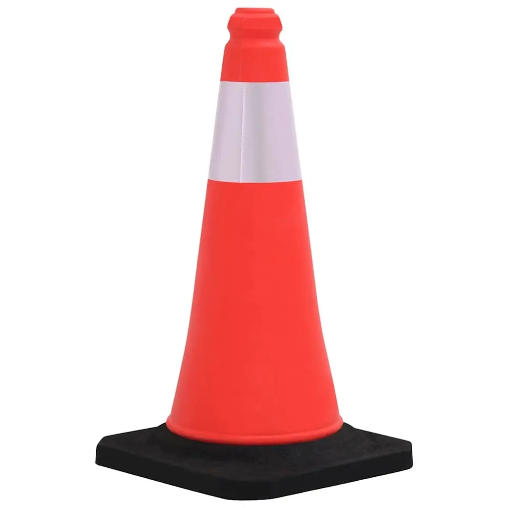 Traffic Cones Reflective Heavy Base 50 cm Red with White Stripe Set of 10