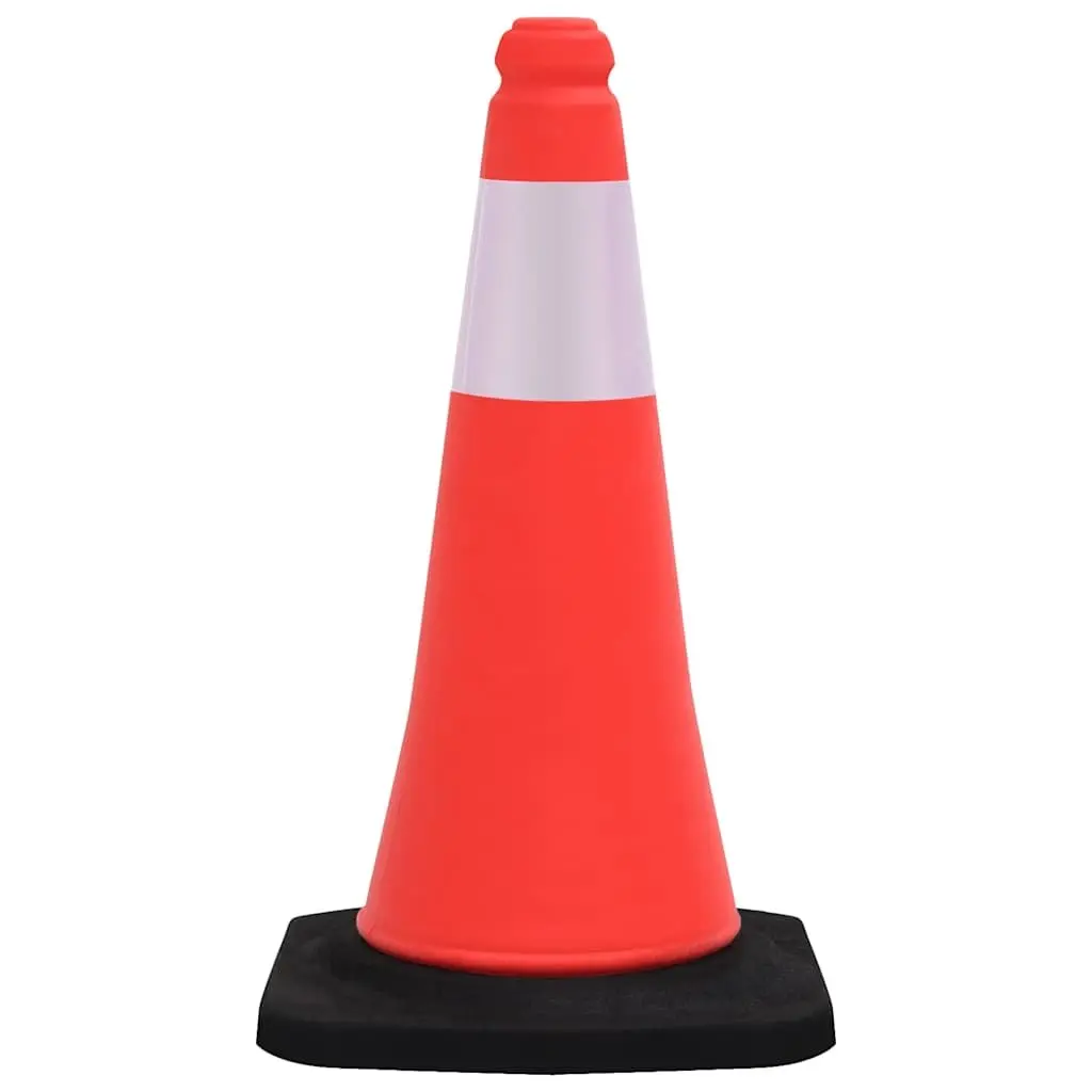 Traffic Cones Reflective Heavy Base 50 cm Red with White Stripe Set of 10