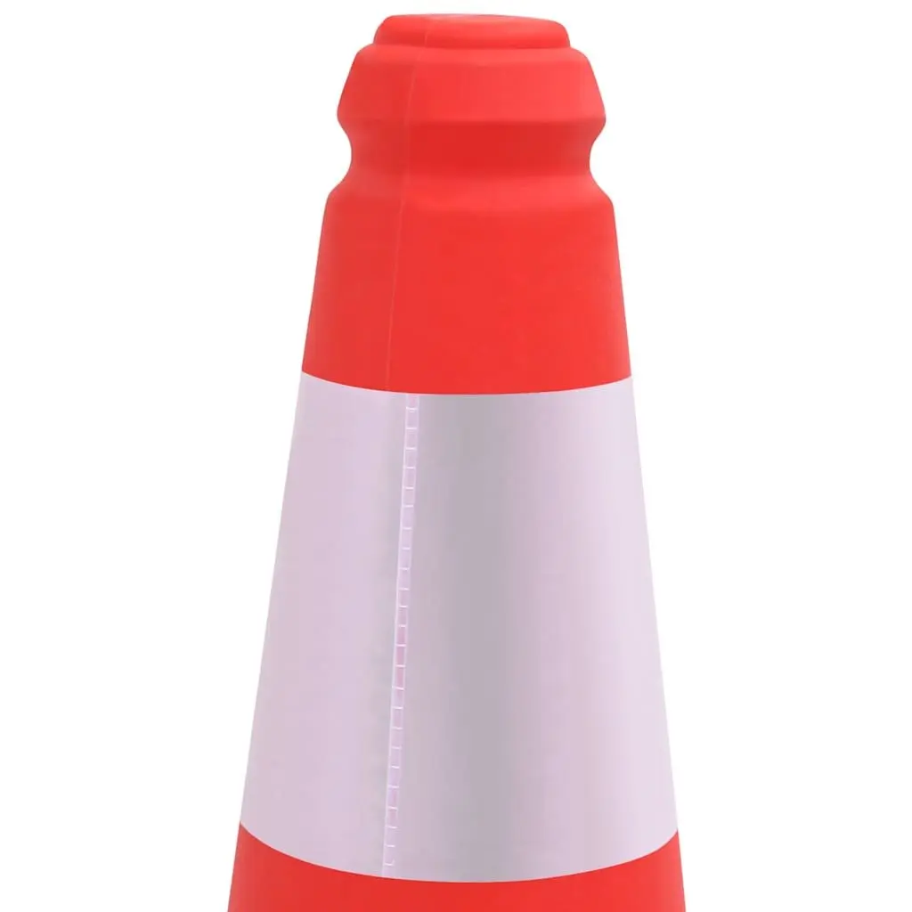 Traffic Cones Reflective Heavy Base 50 cm Red with White Stripe Set of 10